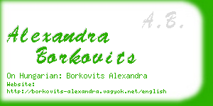 alexandra borkovits business card
